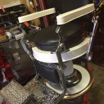 Black barber shop chair restored